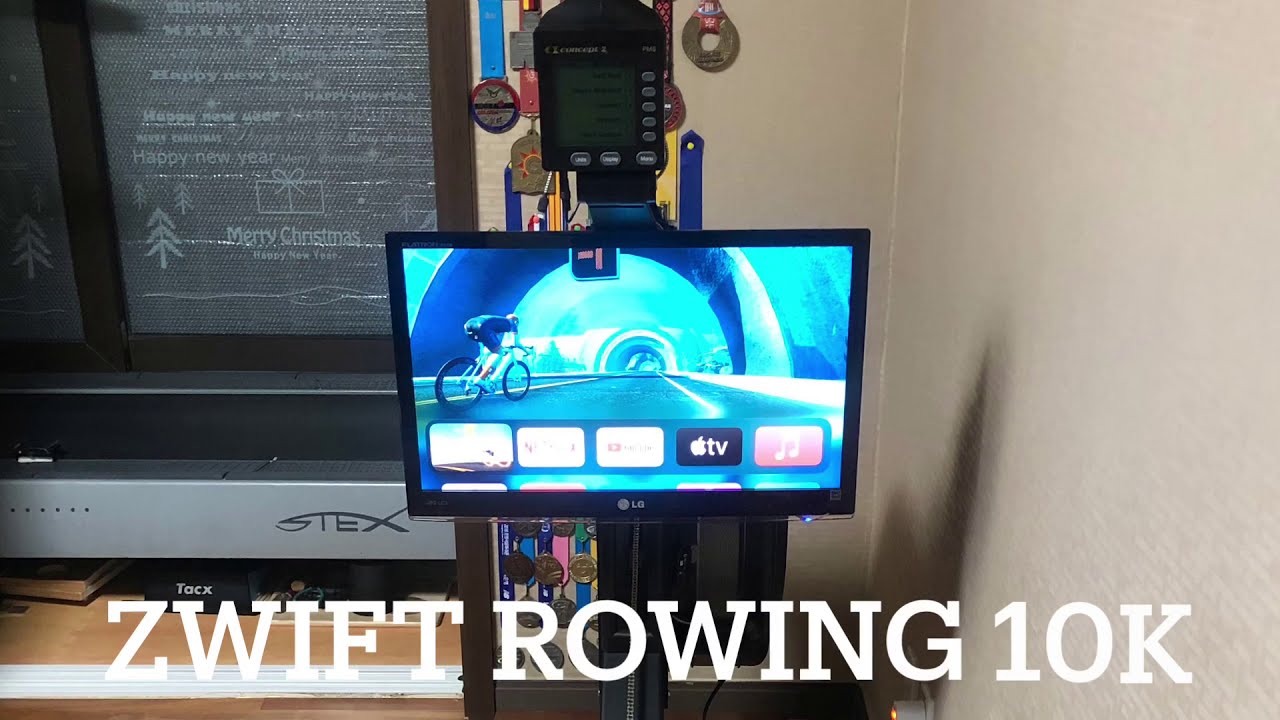 11월 11일 아침 Zwift Rowing 10K. YouTube