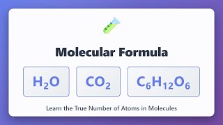 Molecular Formula Explained: Learn the Actual Number of Atoms in Molecules | Chemistry Basics