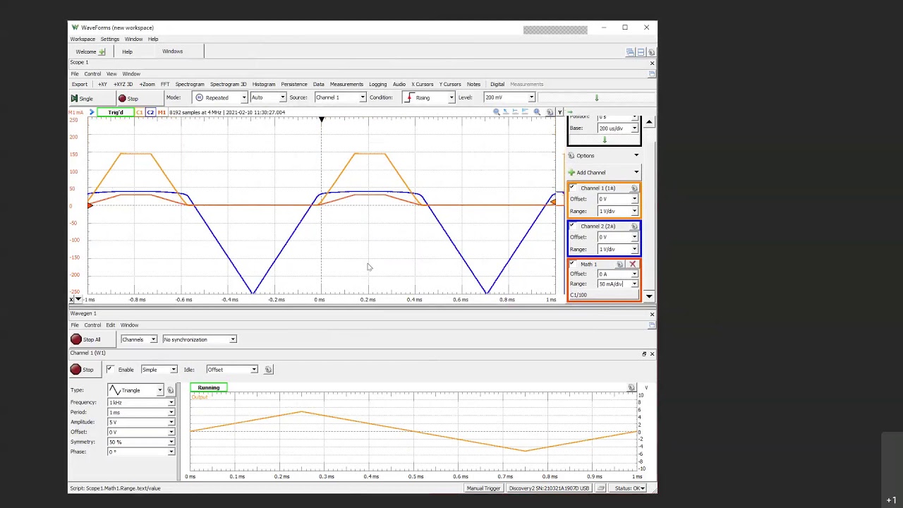 Math Channel Example for Waveforms - YouTube