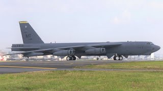 アメリカ空軍 戦略爆撃機 B52ストラトフォートレスが横田基地から離陸 U.S.AirForce YokotaAirBase B-52H Stratofortress