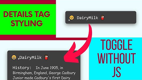 Styling DETAILS TAG in Html || (Toggle without Javascript)