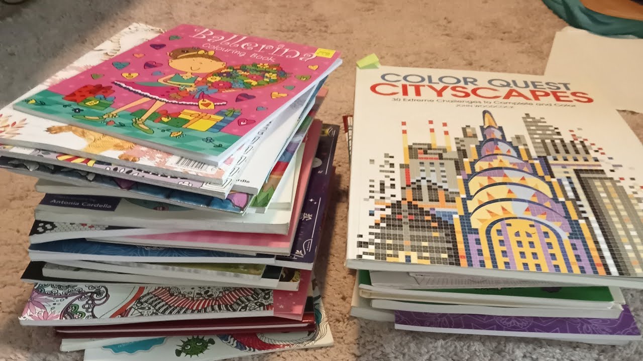 Colouring book destash pt 4 - YouTube