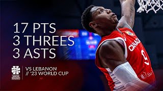 RJ Barrett 17 pts 3 threes 3 asts vs Lebanon World Cup 2023