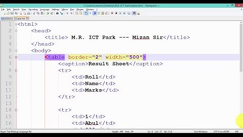HTML Table(Advance Level) - HSC - ICT Video Tutorial(Bangla) HTML(Web Design) Part-11