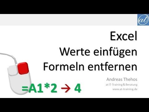 Update New Excel # 531 - Werte einfügen - Formeln entfernen