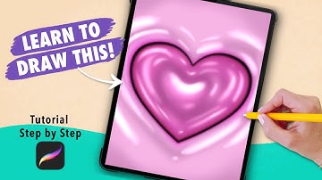 Procreate Drawing Tutorial for Beginners | How to draw Inflated Heart (step by step)