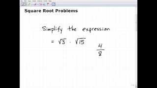 Homeschool Math Problem Simplifying Square Roots and Radicals TabletClass Math