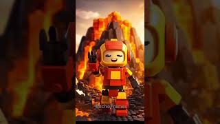 “LEGO Robot Reaches the Lava Mountain Peak”