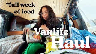 HUGE VANLIFE GROCERY HAUL *in my tiny van* | Solo Female Vanlife