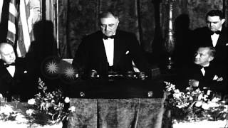 U.S.President Franklin D. Roosevelt speaking at Democratic Party Victory Dinner i...HD Stock Footage