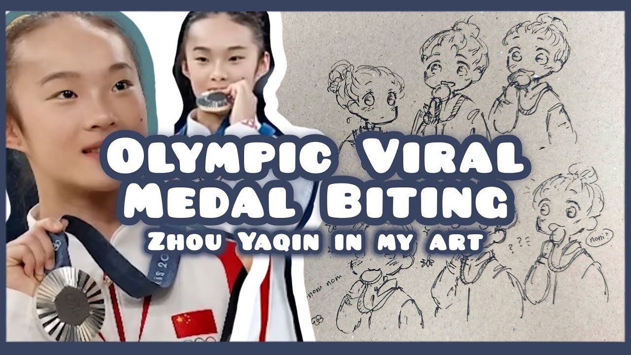[Olympic Viral Medal Biting] Zhou Yaqin in my art style Olympic fan