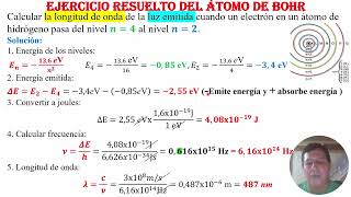 Solved exercise on the Bohr atom