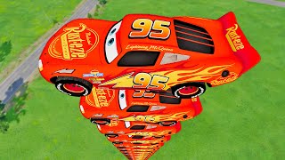 THE HIGHEST TOWER of LIGHTNING MCQUEENS in BeamNG.drive!
