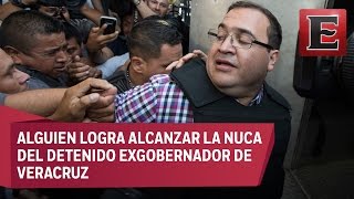 Propinan zape a Javier Duarte cuando iba rumbo a su audiencia