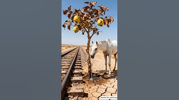 Horse 🐴 saved the Guava tree from drying up by watering it #ai #save #animals #horse  #trending