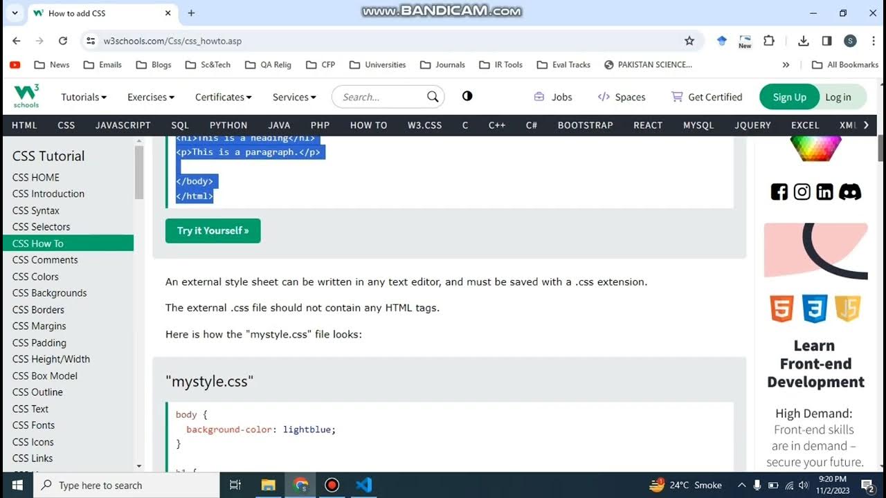 HTML and CSS in Visual Studio Code | Web Programing - YouTube