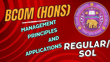 Management Principles and application Previous year question paper Delhi University Bcom (Hons)