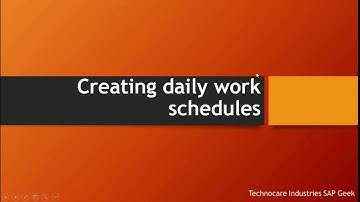 Creating daily work schedules