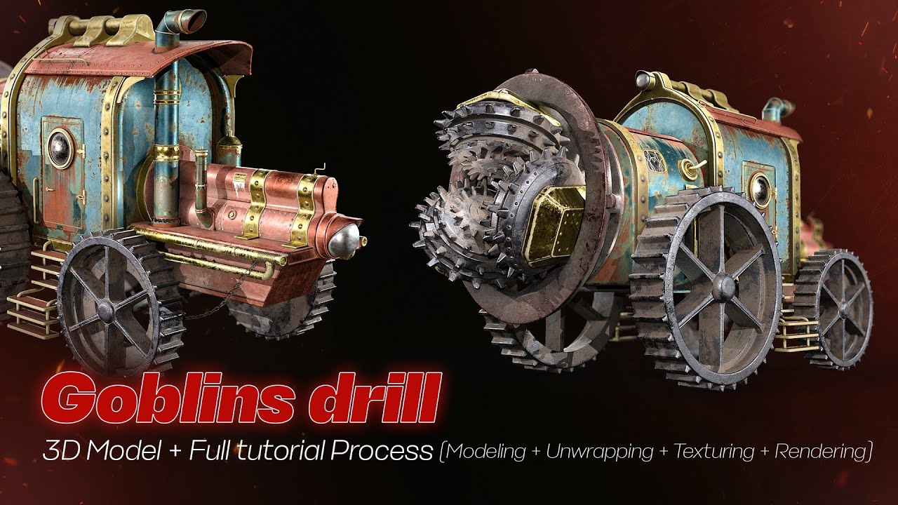 Goblins Drill / 3D Model + Full Tutorial Process - YouTube