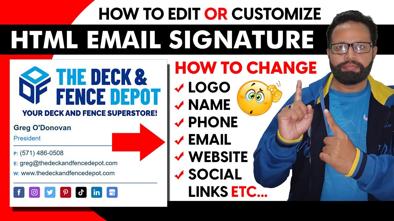 How To Edit HTML Email Signature File Easy Change Name Email Phone