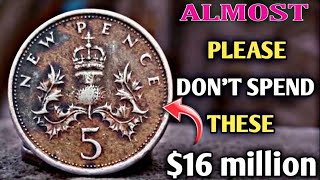 DON’T SPEND THIS 5p 😱TOP 7 MOST VALUABLE UK FIVE NEW PENCE  CHECK YOUR CHANGE FOR THESE RARE COINS!