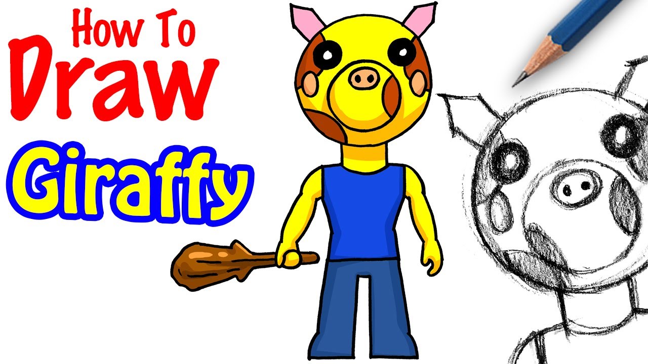 How To Draw Giraffy Roblox Piggy Youtube - piggy roblox characters drawing