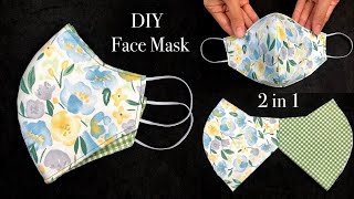 2 in 1 🔥🔥Very Easy 2 in 1  Face mask sewing tutorial. DIY Face mask.