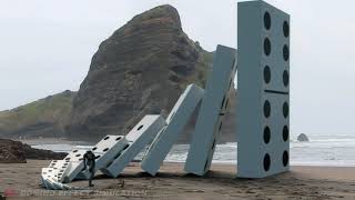 Giant Domino Effect In Real Life With People Accident Avoiding