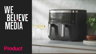Is This The Best Air Fryer? SWAN 7.6L Dual Basket Air Fryer SD10518BLK
Features 8 pre-set cooking options for Fries, Bake, Vegetables, Dehydrate and more. Smart Finish cooks two foods at once on different times and temperatures, while Match Cook syncs both baskets to cook on the same settings.
Features:
Powerful 2850W Dual Basket Air Fryer
Adjustable temperature 40 - 200 degrees
Dual baskets to cook two different dishes at the same time
Synchronized heating for different start time with same finish time
60 Minute timer. Easy touch digital control panel
Rapid air circulation cooking technology for crispy foods
Overheating protection
Functions: Air Fry. Roast. Bake. Dehydrate. Reheat
Specifications:
Dimensions: H:31.6 x W:36.6 x D:36.5 cm
Colour: Black
Guarantee:2 Years
Material: Plastic
Model Number: SD10518BLK Is This The Best Air Fryer? SWAN 7.6L Dual Basket Air Fryer SD10518BLK