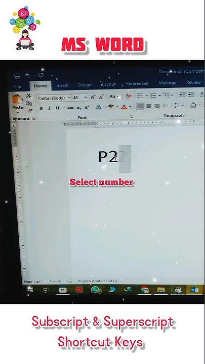 subscript and superscript shortcut keys in ms word #computer #shorts # ...