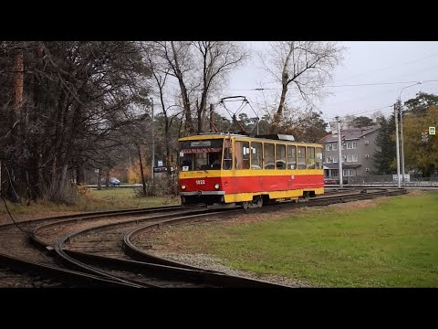 Трамвай Tatra T6B5SU-1022. Разворот на кольце.