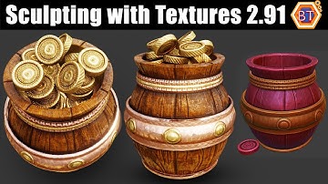 How to Make Game Assets in Blender 2.91 | Sculpting with Textures