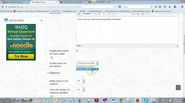 Choice Activity in Moodle 2.6