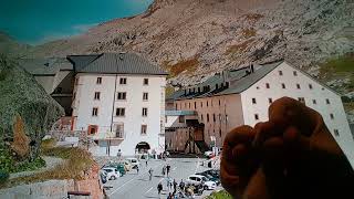 Horacio the handsnake visiting the Great St. Bernard Hospice in Switzerland