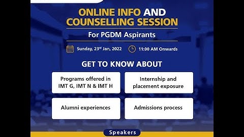 IMT Online Info and Counseling session for PGDM aspirants 2022 24