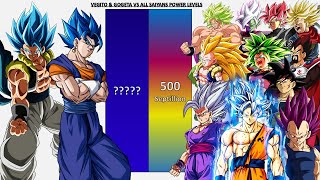 Vegito & Gogeta VS All Saiyans POWER LEVELS - Dragon Ball Z/Dragon Ball Super