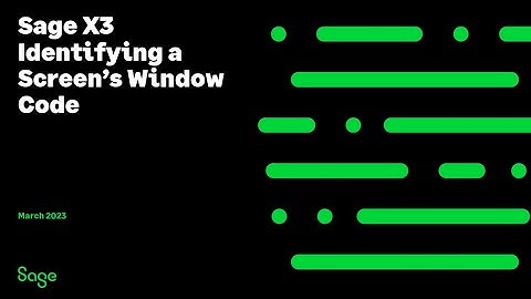 Sage X3 Support North America - Identifying a Screens Window Code