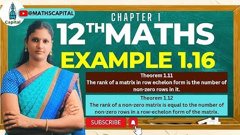 Class 12 Maths Chapter1 Example1.16 Applications of Matrices and Determinants Rank of a Matrix Ex1.2
