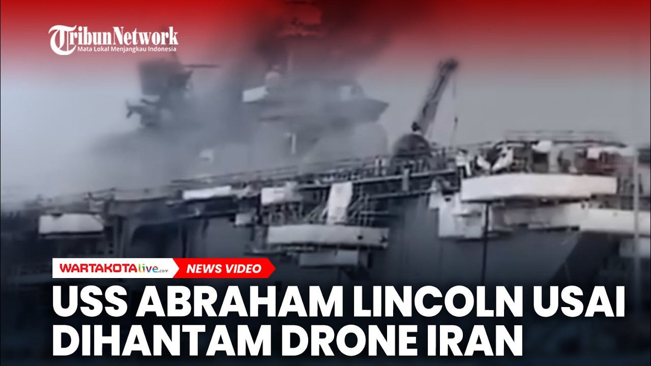 Penampakam Kapal Induk USS Abraham Lincoln yang Disebut Kabur Usai Dihantam Drone Iran