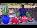 AMAZING !! BIG Watermelon Juice | Watermelon cutting skills | Village Food | Side Dish Recipes