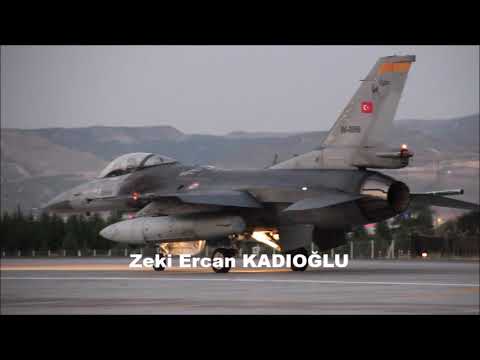 F-16 Gün batımı 4'lü kalkış.