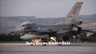 F-16 Gün batımı 4'lü kalkış.