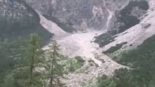 Unwetter im Innerfeldtal / Südtirol  Dolomiten (Debris Flow / Mudslide / Rockfall