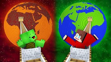How JJ And Mikey Found ROAD To HELL And RICH Planets in Minecraft Maizen