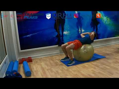 Gym ball oblique crunch