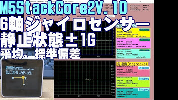 [ M5StackCore2 V1.0 ]  6軸 ジャイロセンサー 静止状態±１G テスト