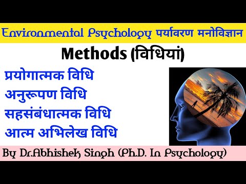 पर्यावरण मनोविज्ञान की विधियां II Methods of Environmental Psychology II by Dr.Abhishek Singh II