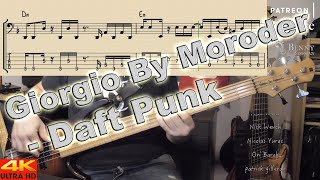 Daft Punk - Giorgio By Moroder [BASS COVER] - with notation and tabs