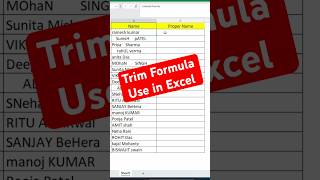 Excel में Messy Data Clean करें | TRIM + PROPER Formula