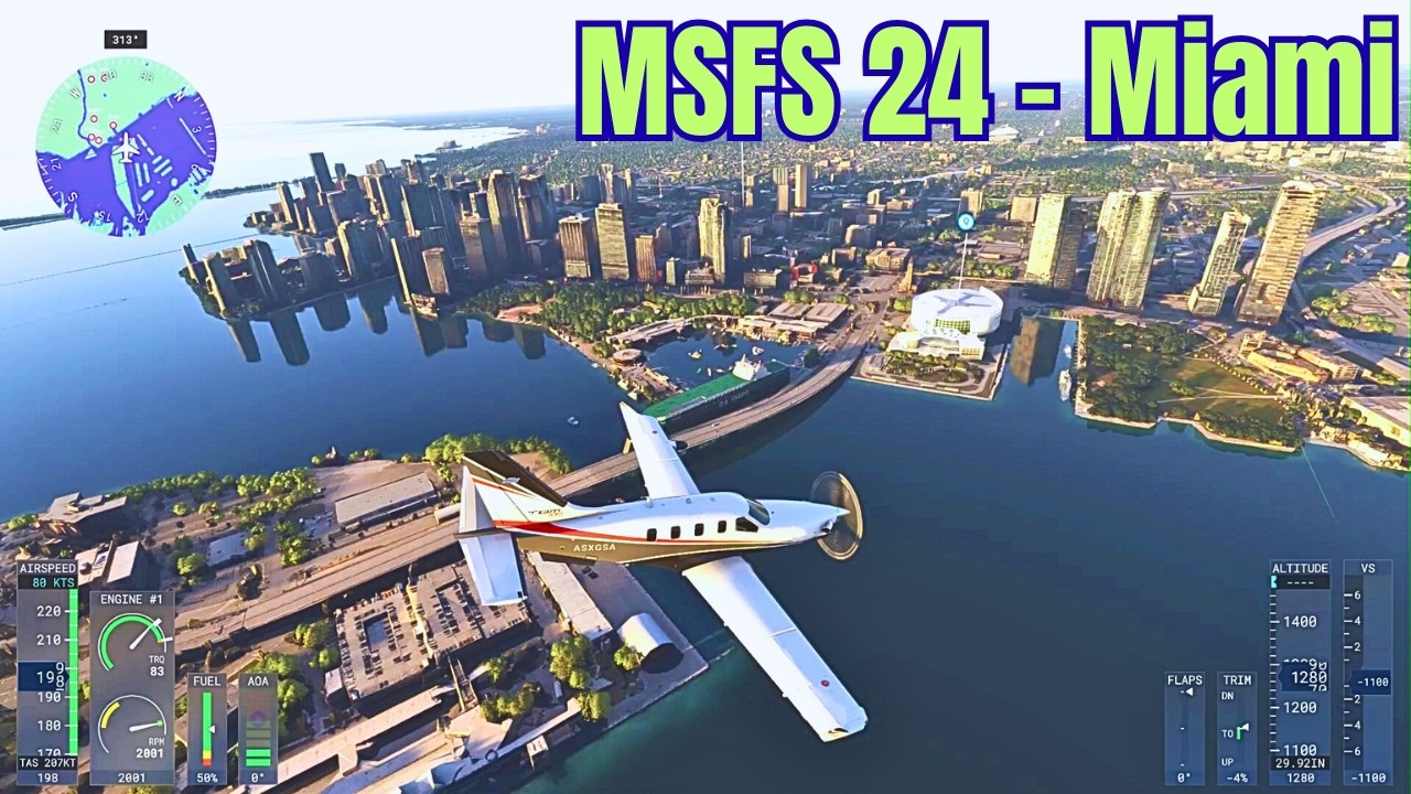 Microsoft Flight Simulator 2024 | Miami Free Flight PS5 1080p 60FPS Exploration Daher TBM 930
